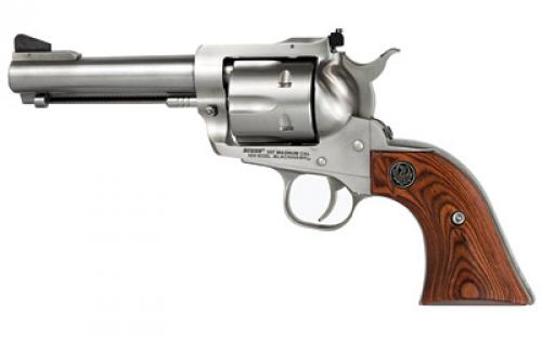 Ruger Blackhawk, Single Action, Revolver, 357 Magnum, 4.6" Barrel, Stainless Steel, Satin Finish, Silver, Hardwood Grips, Ramp Front and Adjustable Rear Sights, 6 Rounds 00309