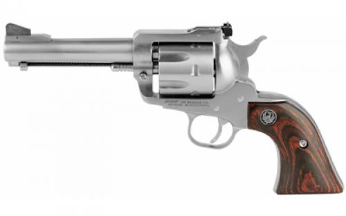 Ruger Blackhawk, Convertible, Single Action, Revolver, 357 Magnum/9MM, 4.6 Barrel, Stainless Steel, Silver, Wood Grips, Ramp Front and Adjustable Rear Sights, 6 Rounds 00310