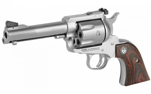 Ruger Blackhawk, Convertible, Single Action, Revolver, 357 Magnum/9MM, 4.6" Barrel, Stainless Steel, Silver, Wood Grips, Ramp Front and Adjustable Rear Sights, 6 Rounds 00310