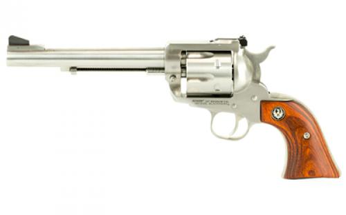 Ruger Blackhawk, Single Action, Revolver, 357 Magnum, 6.5 Barrel, Stainless Steel, Satin Finish, Silver, Hardwood Grips, Ramp Front and Adjustable Rear Sights, 6 Rounds 00319