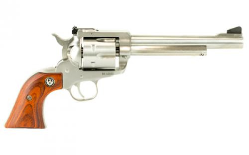 Ruger Blackhawk, Single Action, Revolver, 357 Magnum, 6.5" Barrel, Stainless Steel, Satin Finish, Silver, Hardwood Grips, Ramp Front and Adjustable Rear Sights, 6 Rounds 00319