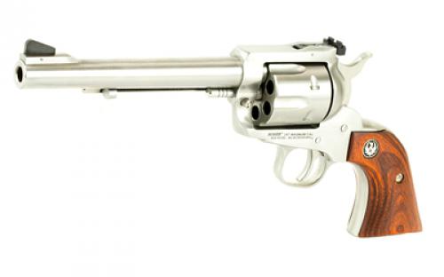 Ruger Blackhawk, Single Action, Revolver, 357 Magnum, 6.5" Barrel, Stainless Steel, Satin Finish, Silver, Hardwood Grips, Ramp Front and Adjustable Rear Sights, 6 Rounds 00319