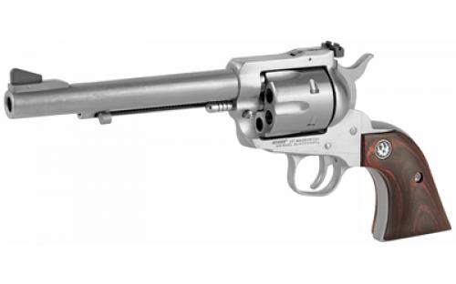Ruger Blackhawk, Convertible, Single Action, Revolver, 357 Magnum/9MM, 6.5" Barrel, Stainless Steel, Silver, Wood Grips, Ramp Front and Adjustable Rear Sights, 6 Rounds 00320