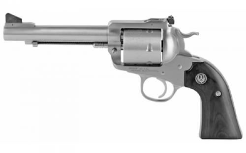 Ruger Blackhawk, Convertible, Single Action, Revolver, 45 Long Colt/45 ACP, 5.5 Barrel, Stainless Steel, Silver, Wood Grips, Ramp Front and Adjustable Rear Sights, 6 Rounds 00472