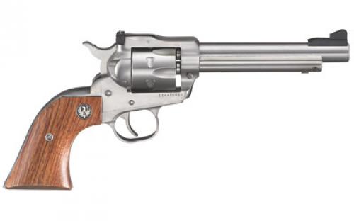 Ruger Single-Six Convertible, Single Action, Revolver, 22LR/22 WMR, 5.5" Barrel, Stainless Steel, Satin Finish, Silver, Hardwood Grips, Adjustable Rear & Ramp Front Sight, 6 Rounds 00625
