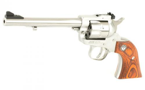 Ruger Single-Six Convertible, Single Action, Revolver, 22LR/22 WMR, 6.5" Barrel, Stainless Steel, Satin Finish, Silver, Hardwood Grips, Adjustable Rear & Ramp Front Sight, 6 Rounds 00626