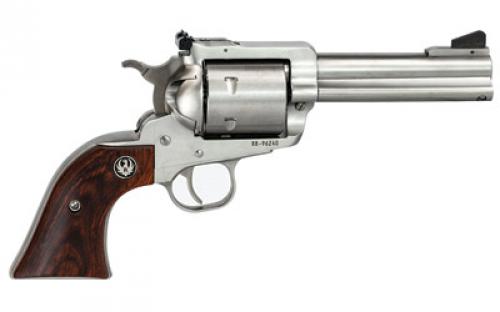 Ruger Super Blackhawk Standard, Single Action, Revolver, 44 Magnum, 4.6" Barrel, Stainless Steel, Satin Finish, Silver, Hardwood Grips, Adjustable Rear & Ramp Front Sight, 6 Rounds 00814