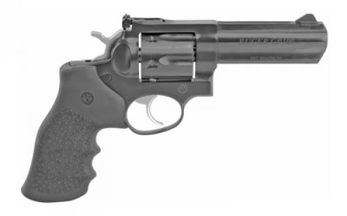 Ruger GP100 Standard, Double Action, Revolver, 357 Magnum, 4.2" Barrel, Alloy Steel, Blued Finish, Hogue Monogrip, Ramp Front and Adjustable Rear Sights, 6 Rounds, GP-141 01702