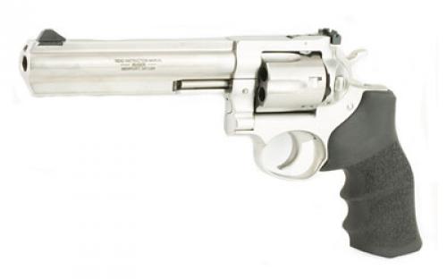 Ruger GP100 Standard, Double Action, Revolver, 357 Magnum, 6" Barrel, Stainless Steel, Satin Finish, Silver, Hogue Monogrip, Ramp Front and Adjustable Rear Sights, 6 Rounds, KGP-161 01707