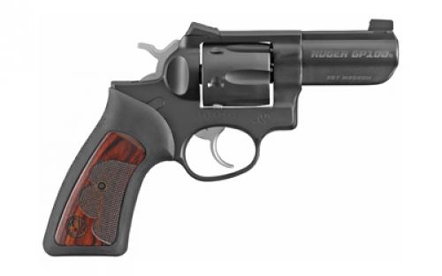 Ruger GP100, Wiley Clapp, TALO Edition, Double Action, Revolver, 357 Magnum, 3 Barrel, Steel, Blued Finish, Rubber Grips with Wood Inlay, Gold Bead Front and Fixed Rear Novak Sights, 6 Rounds 01753