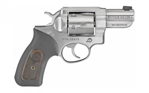 Ruger GP100, TALO Edition, Double Action, Revolver, 357 Magnum, 2.5 Barrel, Steel, Satin Finish, Silver, Rubber Grips with Wood Inlay, Gold Bead Front and Integral Rear Sights, 6 Rounds 01763
