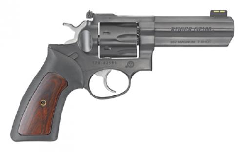 Ruger GP100, TALO Edition, Double Action, Revolver, 357 Magnum, 4.2 Barrel, Steel, Blued Finish, Rubber Grips with Wood Inlay, Fiber Optic Front and Adjustable Rear Sights, 7 Rounds 01772