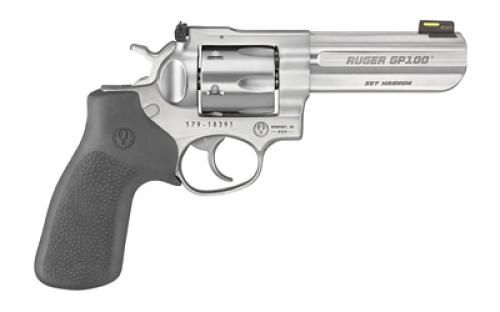 Ruger GP100 Match Champion, TALO Edition, Double Action, Revolver, 357 Magnum, 4.2 Barrel, Steel, Satin Finish, Silver, Rubber Grip, HiViz LiteWave Fiber Optic Front and Adjustable Rear Sights, 6 Rounds 01786