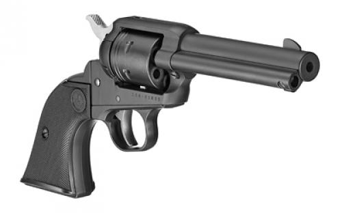 Ruger Wrangler, Single Action Only, Revolver, 22LR, 4.62" Barrel, Aluminum Alloy, Cerakote Finish, Black, Checkered Synthetic Grips, Integral Notch Rear Sight/Blade Front Sight, Transfer Bar Safety, 6 Rounds 02002
