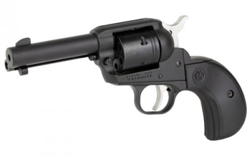 Ruger Wrangler Birdshead, Single Action Only, Revolver, 22LR, 3.75" Barrel, Aluminum Alloy, Cerakote Finish, Black, Birdshead Synthetic Grips, Integral Notch Rear Sight/Blade Front Sight, Transfer Bar Safety, 6 Rounds 02015