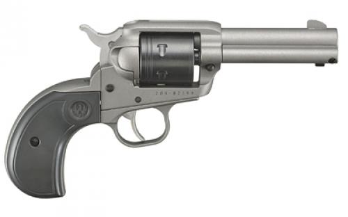 Ruger Wrangler Birdshead, Single Action Only, Revolver, 22LR, 3.75" Barrel, Aluminum Alloy, Cerakote Finish, Silver, Birdshead Synthetic Grips, Integral Notch Rear Sight/Blade Front Sight, Transfer Bar Safety, 6 Rounds 02016
