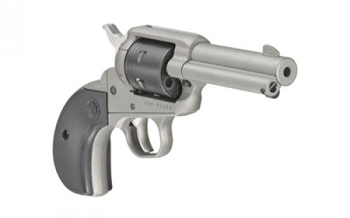 Ruger Wrangler Birdshead, Single Action Only, Revolver, 22LR, 3.75" Barrel, Aluminum Alloy, Cerakote Finish, Silver, Birdshead Synthetic Grips, Integral Notch Rear Sight/Blade Front Sight, Transfer Bar Safety, 6 Rounds 02016