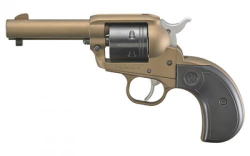 Ruger Wrangler Birdshead, Single Action Only, Revolver, 22LR, 3.75 Barrel, Aluminum Alloy, Cerakote Finish, Burnt Bronze, Birdshead Synthetic Grips, Integral Notch Rear Sight/Blade Front Sight, Transfer Bar Safety, 6 Rounds 02017