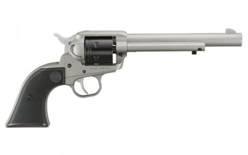 Ruger Wrangler, Single Action Only, Revolver, 22LR, 6.5 Barrel, Aluminum Alloy, Cerakote Finish, Silver, Checkered Synthetic Grips, Integral Notch Rear Sight/Blade Front Sight, Transfer Bar Safety, 6 Rounds 2037