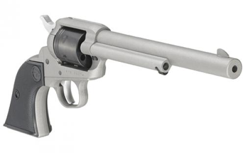 Ruger Wrangler, Single Action Only, Revolver, 22LR, 7.5" Barrel, Aluminum Alloy, Cerakote Finish, Silver, Checkered Synthetic Grips, Integral Notch Rear Sight/Blade Front Sight, Transfer Bar Safety, 6 Rounds 2039