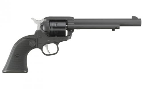 Ruger Wrangler, Single Action Only, Revolver, 22LR, 6.5Barrel, Aluminum Alloy, Cerakote Finish, Black, Checkered Synthetic Grips, Integral Notch Rear Sight/Blade Front Sight, Transfer Bar Safety, 6 Rounds 2042
