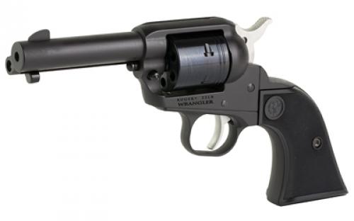 Ruger Wrangler, Single Action Only, Revolver, 22LR, 3.75" Barrel, Aluminum Alloy Frame, Cerakote Finish, Black, Black Synthetic Grips, Integral Notch Rear Sight/Blade Front Sight, Transfer Bar Safety, 6 Rounds 2052