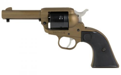Ruger Wrangler, Single Action Only, Revolver, 22LR, 3.75 Barrel, Aluminum Alloy Frame, Cerakote Finish, Burnt Bronze, Black Synthetic Grips, Integral Notch Rear Sight/Blade Front Sight, Transfer Bar Safety, 6 Rounds 2054