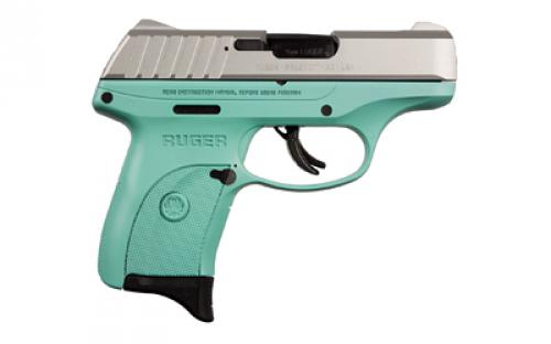 Ruger EC9s, TALO Edition, Striker Fired, Semi-automatic, Polymer Frame Pistol, Compact, 9MM, 3.1 Barrel, Cerakote Finish, Turquoise Frame, Satin Slide, Integral Fixed Sights, 7 Rounds, 1 Magazine 3286