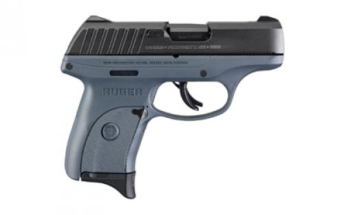 Ruger EC9s, Striker Fired, Semi-automatic, Polymer Frame Pistol, Compact, 9MM, 3.1 Barrel, Cerakote Finish, Cobalt Kinetic Slate Blue, Integral Fixed Sights, Thumb Safety, 7 Rounds, 1 Magazine 03291