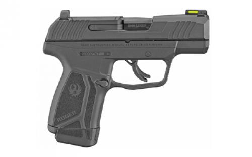 Ruger MAX-9, Striker Fired, Semi-automatic, Polymer Frame Pistol, Sub-Compact, 9MM, 3.20" Barrel, Black Oxide Finish, Front TFO Night Sight, Optics Ready, No Thumb Safety, 2 Magazines, (1)-12 Rounds and (1)-10 Rounds 03503