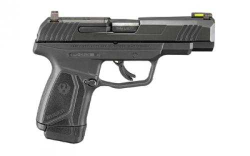 Ruger MAX-9, Striker Fired, Semi-automatic, Polymer Frame Pistol, Sub-Compact, 9MM, 4" Barrel, Black Oxide Finish, Front TFO Night Sight, Optics Ready, No Thumb Safety, 2 Magazines, (1)-12 Rounds and (1)-10 Rounds 03507