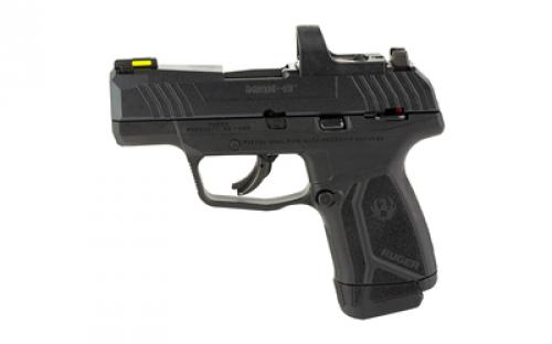 Ruger MAX-9, Striker Fired, Semi-automatic, Polymer Frame Pistol, Sub-Compact, 9MM, 3.20 Barrel, Black Oxide Finish, Front TFO Night Sight, Optics Ready, Thumb Safety, 12 Rounds, 2 Magazines, (1)-12 Rounds and (1)-10 Rounds, Includes Ruger ReadyDot Micro Reflex Sight 03515