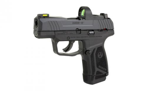 Ruger MAX-9, Striker Fired, Semi-automatic, Polymer Frame Pistol, Sub-Compact, 9MM, 3.20" Barrel, Black Oxide Finish, Front TFO Night Sight, Optics Ready, Thumb Safety, 12 Rounds, 2 Magazines, (1)-12 Rounds and (1)-10 Rounds, Includes Ruger ReadyDot Micro Reflex Sight 03515