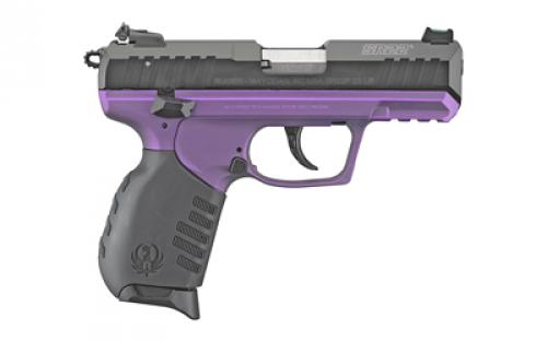 Ruger SR22, TALO Edition, Double Action/Single Action, Semi-automatic, Polymer Frame Pistol, Compact, 22LR, 3.5 Barrel, Anodized Finish, Purple, Black Rubber Grip, 3 Dot Adjustable Sights, 10 Rounds, 2 Magazines 03606