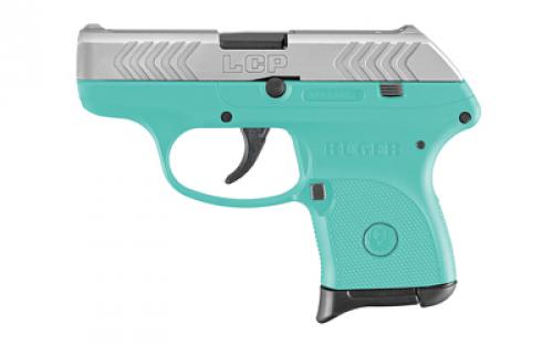 Ruger LCP, TALO Edition, Double Action Only, Semi-automatic, Polymer Frame Pistol, Sub-Compact, 380 ACP, 2.75 Barrel, Nickel Finish, Turquoise, Integral Fixed Sights, 6 Rounds, 1 Magazine 03745
