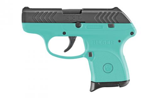 Ruger LCP, TALO Edition, Double Action Only, Semi-automatic, Polymer Frame Pistol, Sub-Compact, 380 ACP, 2.75 Barrel, Black Oxide Slide Finish, Turquoise Frame, Integral Fixed Sights, 6 Rounds, 1 Magazine 03746