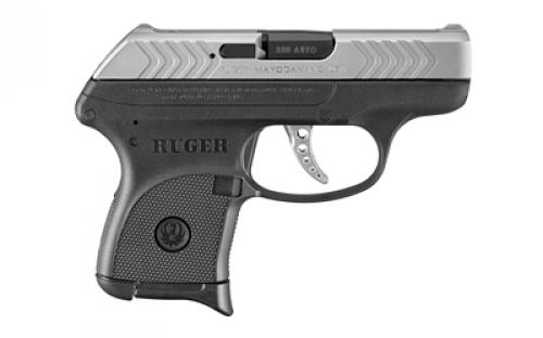 Ruger LCP, Double Action Only, Semi-automatic, Polymer Frame Pistol, Sub-Compact, 380 ACP, 2.75" Barrel, Matte Stainless Finish, Black and Silver, Integral Fixed Sights, 6 Rounds, 1 Magazine 03791