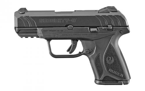 Ruger Security-9, Striker Fired, Semi-automatic, Polymer Frame Pistol, Compact, 9MM, 3.42 Barrel, Blued Finish, Adjustable Rear Sight/Fixed Front Sight, Manual Safety and Integrated Trigger Safety, 10 Rounds, 2 Magazines, Right Hand 03818