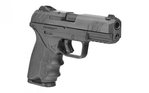 Ruger Security-9, Double Action, Semi-automatic, Polymer Frame Pistol, Full Size, 9MM, 4" Barrel, Blued Finish, Hogue Beavertail HandAll grip, 3 Dot Drift-Adjustable Sights, Manual Safety and Integrated Trigger Safety, 10 Rounds, 2 Magazines, Hogue Beavertail HandALL Grip Sleeve Included, Right Hand 03819