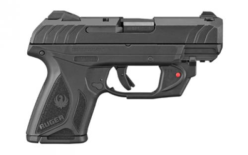 Ruger Security-9, Striker Fired, Semi-automatic, Polymer Frame Pistol, Full Size, 9MM, 4" Barrel, Black Oxide Finish, Black, 3 Dot Drift-Adjustable Sights, Manual Safety and Integrated Trigger Safety, 10 Rounds, Viridian E-Series Laser, Right Hand 03830