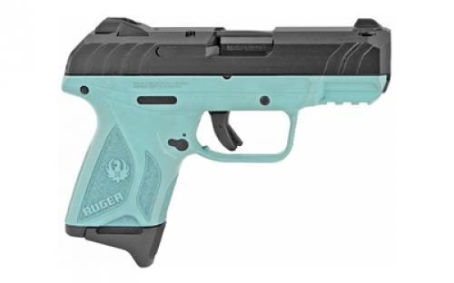 Ruger Security-9, TALO Edition, Striker Fired, Semi-automatic, Polymer Frame Pistol, Compact, 9MM, 3.42 Barrel, Black Oxide Finish, Turquoise, Fixed Front and Drift-Adjustable Rear Sights, Manual Safety and Integrated Trigger Safety, 10 Rounds, Right Hand 03837