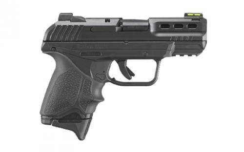 Ruger Security-380, Double Action, Semi-automatic, Polymer Frame Pistol, Compact, 380 ACP, 3.42" Barrel, Black Oxide Finish, Fiber Optic Front and Drift Adjustable Rear Sights, Manual Safety and Integrated Trigger Safety, 10 Rounds, 2 Magazines, Includes Hogue Beavertail HandALL Grip Sleeve 03854