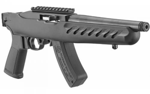 Ruger 22 Charger w/ Railed Brace Mount, Pistol, Semi-automatic, 22LR, 8" Barrel, Threaded Barrel, Alloy Steel, Matte Finish, Black, Polymer Pistol Grip, Black Polymer Stock with Picatinny Rail Brace Mount, Picatinny Rail Installed, 15 Rounds, Includes Adjustable Bipod 04938