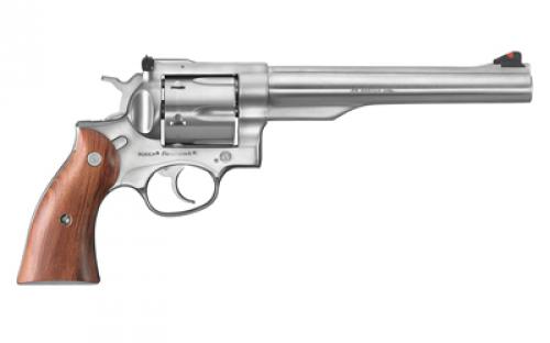 Ruger Redhawk, Double Action, Revolver, 44 Magnum, 7.5 Barrel, Sleeve and Shroud Barrel, Stainless Steel, Satin Finish, Silver, Hardwood Grips, Adjustable Rear & Ramp Front Sight, 6 Rounds, KRH-44 05041