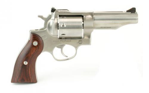 Ruger Redhawk, Double Action, Revolver, 357 Magnum, 4.2" Barrel, Stainless Steel, Satin Finish, Silver, Hardwood Grips, Adjustable Rear Sight, 8 Rounds 05059