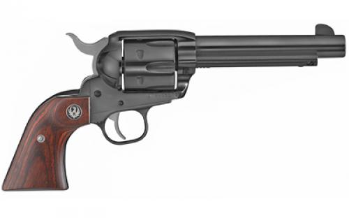 Ruger Vaquero Blued, Single Action, Revolver, 357 Magnum, 5.5 Barrel, Alloy Steel, Blued Finish, Hardwood Grips, Blade Front and Integral Rear Sights, 6 Rounds 05106