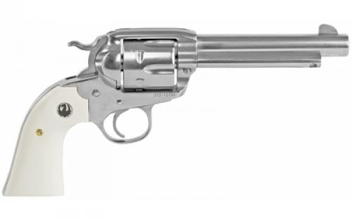 Ruger Vaquero Bisley, Single Action, Revolver, 357 Magnum, 5.5" Barrel, Stainless Steel, High-Gloss Finish, Simulated Ivory Grips, Blade Front and Integral Rear Sights, 6 Rounds 05130
