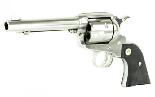 Ruger Vaquero SASS, Single Action, Revolver, 45 Long Colt, 5.5" Barrel, Stainless Steel, High-Gloss Finish, Black Checkered Grips, Blade Front and Integral Rear Sights, 6 Rounds, Sold as a two-gun consecutive serial number set in same commemorative case 05134