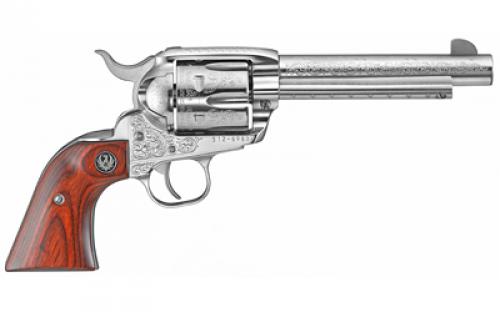 Ruger Vaquero, TALO Edition, Single Action, Revolver, 45 Long Colt, 5.5 Barrel, Stainless Steel, High-Gloss Stainless Finish, Hardwood Grips, Blade Front and Integral Rear Sights, 6 Rounds 05157