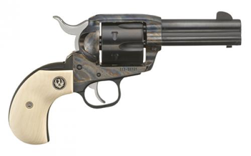 Ruger Vaquero, TALO Edition, Single Action, Revolver, 357 Magnum, 3.75 Barrel, Steel, Case Hardened Finish, Black, Ivorylite Birdshead Grip, Blade Front and Integral Rear Sights, 6 Rounds 05165